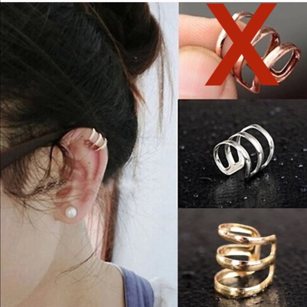 Gold ear cuffling earring.